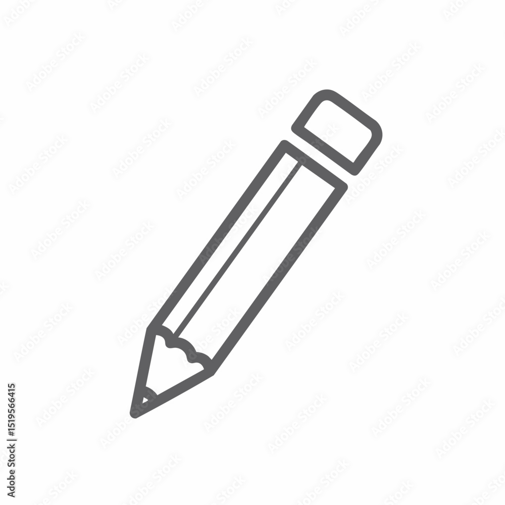 Fototapeta premium Pencil Line Icon Vector Illustration
