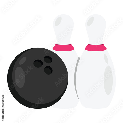 Bowling Vector style icon. Eps 10 file