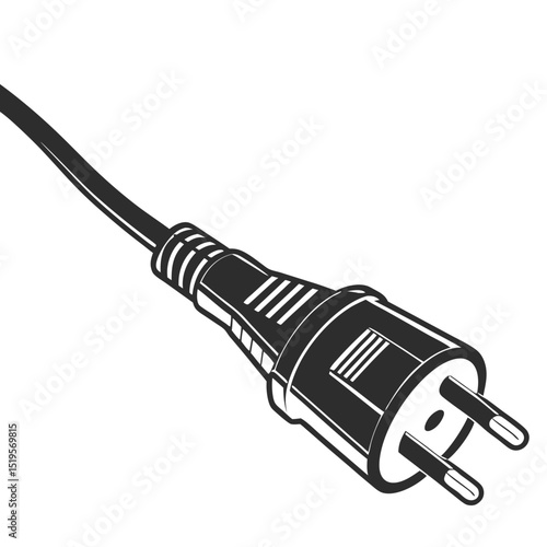 Stylized electrical plug depicting power connection and energy transfer equipment illustration