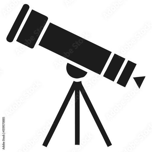 Telescope on Tripod Vector Icon for Astronomy Observation Space Exploration and Scientific Research Equipment