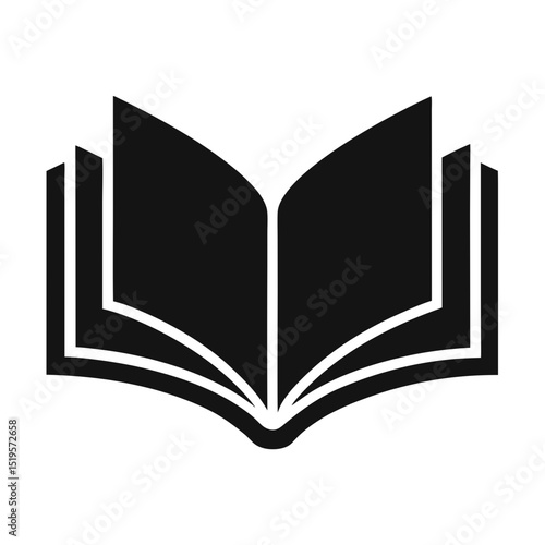 Open Book Icon Vector Illustration for Knowledge, Education, and Literature