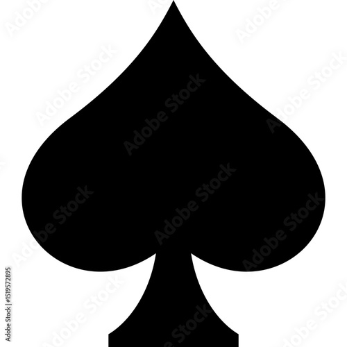 Spade Card Suit Icon Vector - Playing Card Symbol Casino Gambling