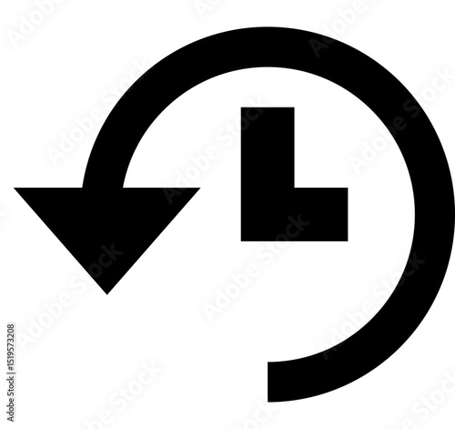 History Clock Time Rewind Icon Vector
