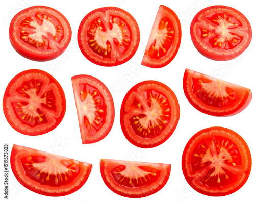 Set of fresh tomato slices