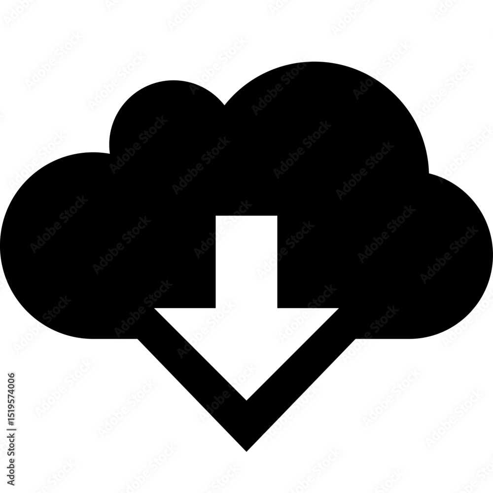 Cloud Download Arrow Storage File Transfer Icon Cloud Download Arrow Storage File Transfer Icon
