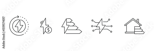 Set of energy saving icon collection. Green energy, Efficient symbol.