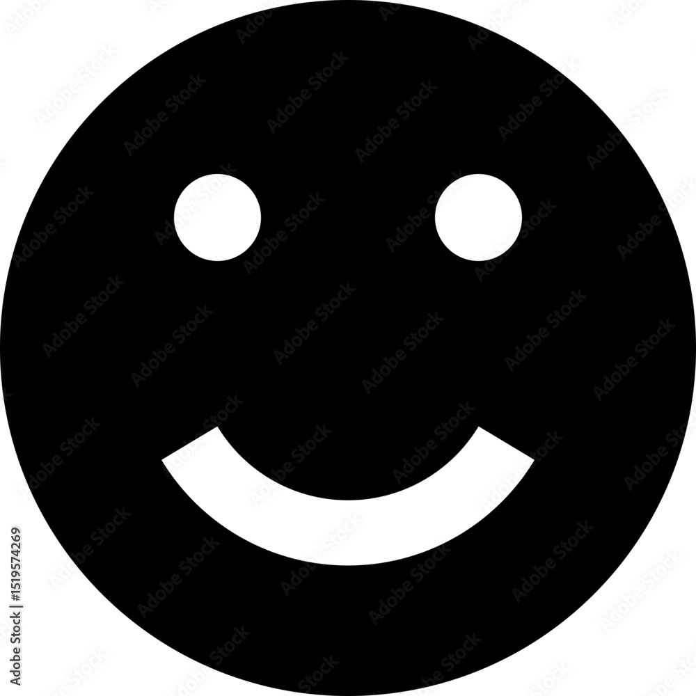 Fototapeta premium Happy Smiling Face Emoji Vector Icon