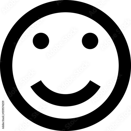 Simple Happy Smiling Face Emoji Vector Icon