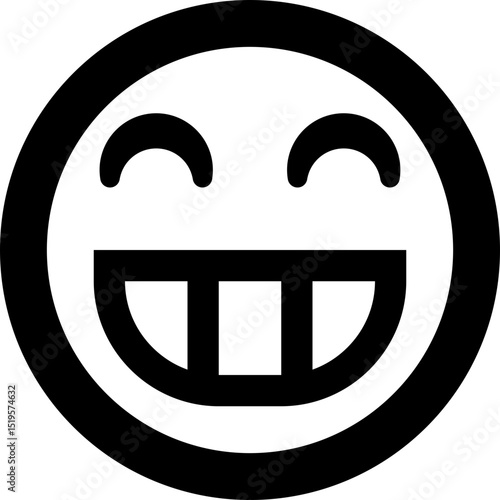 Happy Grinning Teeth Face Emoji Vector Icon
