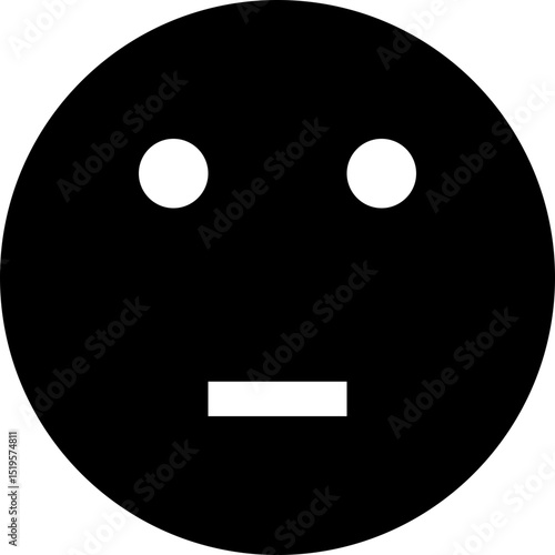 Blank Expressionless Face Emoji Vector Icon