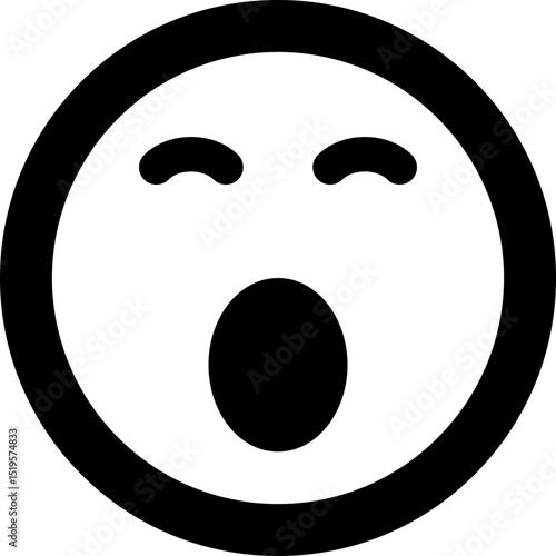 Surprised Shocked Face Emoji Vector Icon