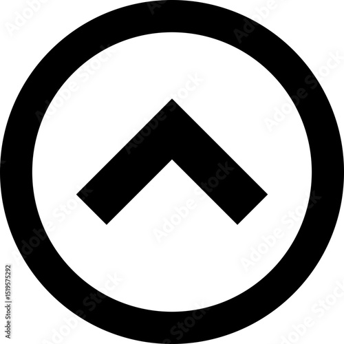 Up Arrow Circle Icon - Collapse Navigation Button Vector Symbol