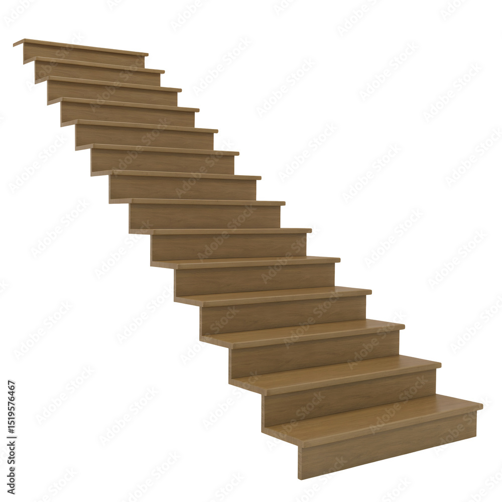 Fototapeta premium Empty stairs isolated on transparent background. Step staircase climbing upward concept.