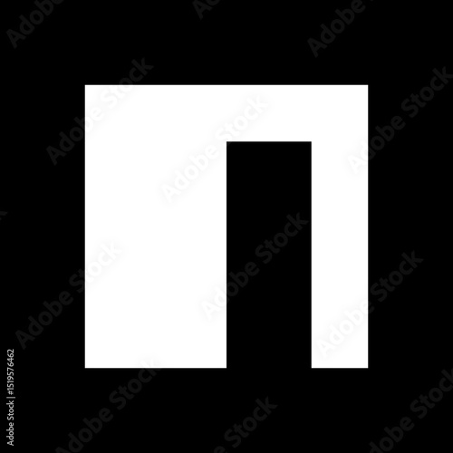 Letter N Alphabet Typography Bold White Black Icon Vector