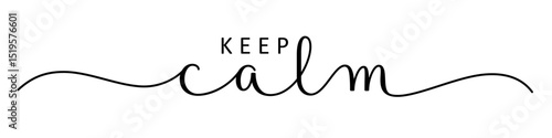 KEEP CALM black vector brush calligraphy banner with swashes