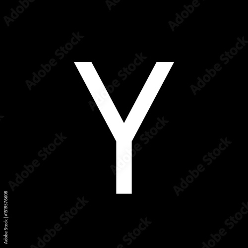 Letter Y Alphabet Typography Bold White Black Icon Vector