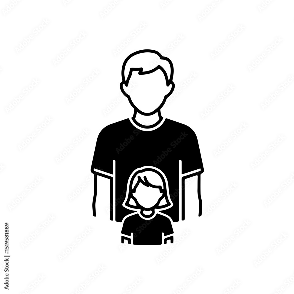 Father and daughter icon family people Father and daughter icon family people
