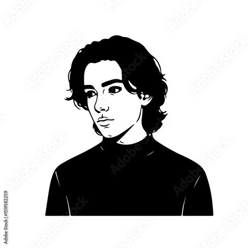 Man portrait minimalist silhouette