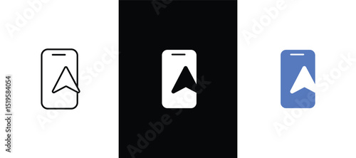 GPS navigation on phone,Smartphone gps – vector icon