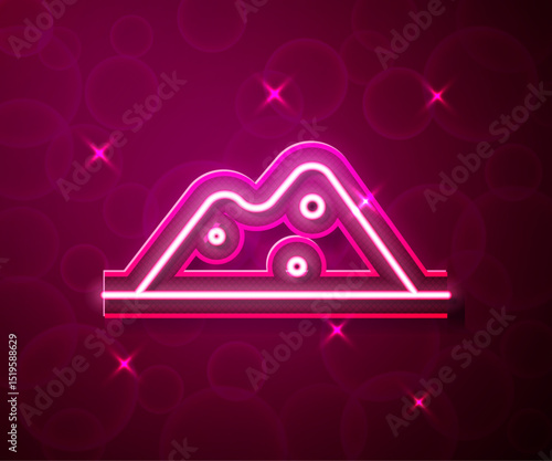 Glowing neon line Salt icon isolated on red background. Vector