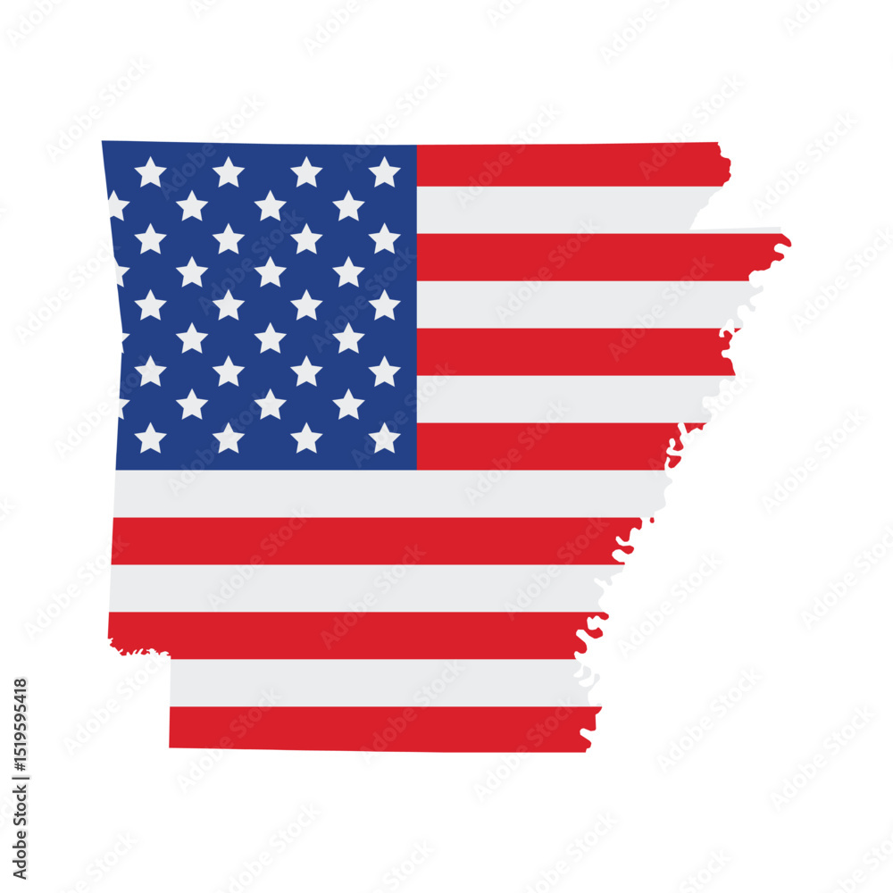 vector of Arkansas map with USA flag vector of Arkansas map with USA flag