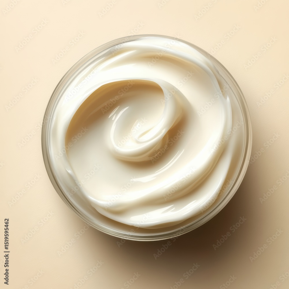 Creamy swirl of luxurious white texture sits elegantly on a soft beige background, inviting touch and exploration of tactile beauty Creamy swirl of luxurious white texture sits elegantly on a soft beige background, inviting touch and exploration of tactile beauty
