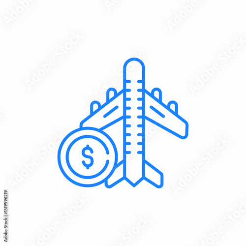 airplane money travel icon sign vector