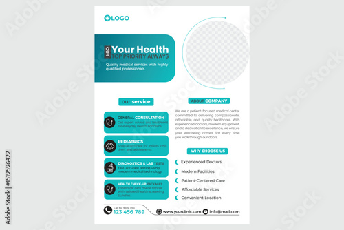 Professional modern Medical Healthcare Flyer Poster Layout.