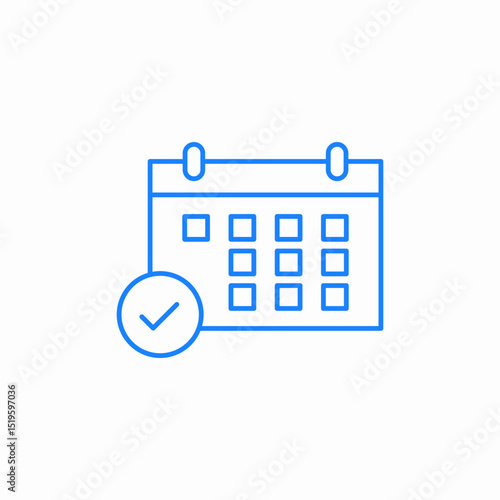 calendar check icon sign vector