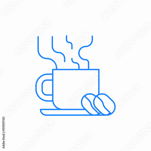 coffee beans cup icon sign vector