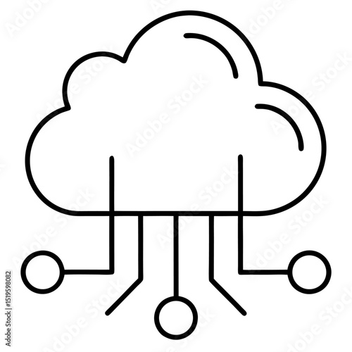 Cloud computing network connection icon
