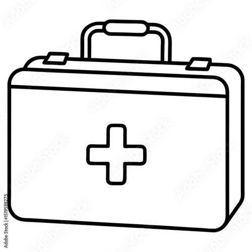 Simple line drawing of a first aid kit medical box