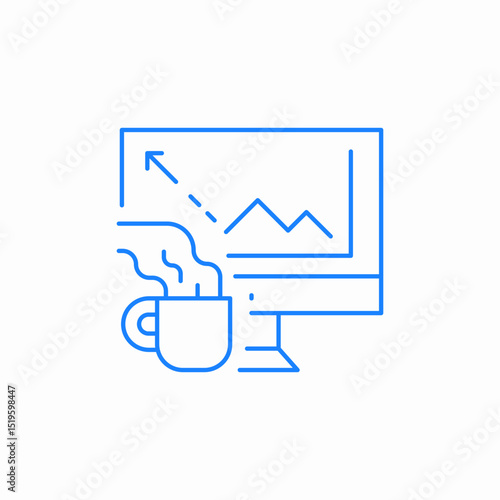 coffee working icon sign vector
