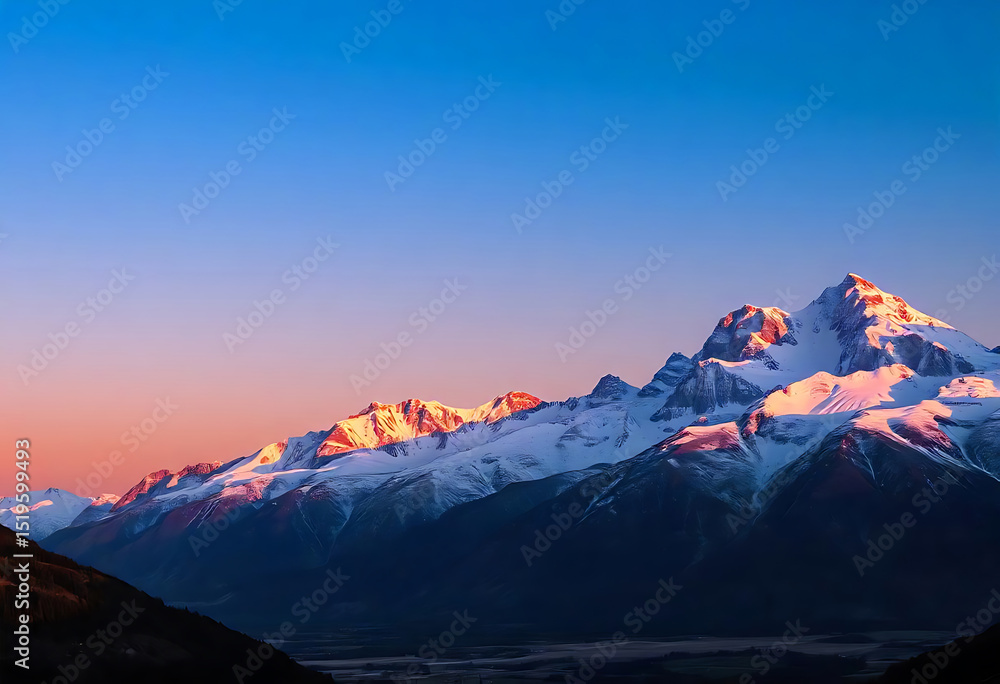 Fototapeta premium Stunning Mountain Landscape at Sunset with Vibrant Colors