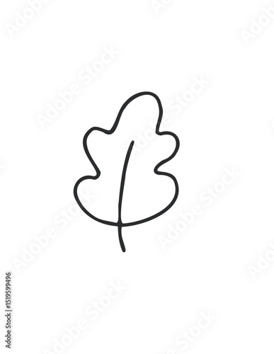 Oak Leaf Line Art