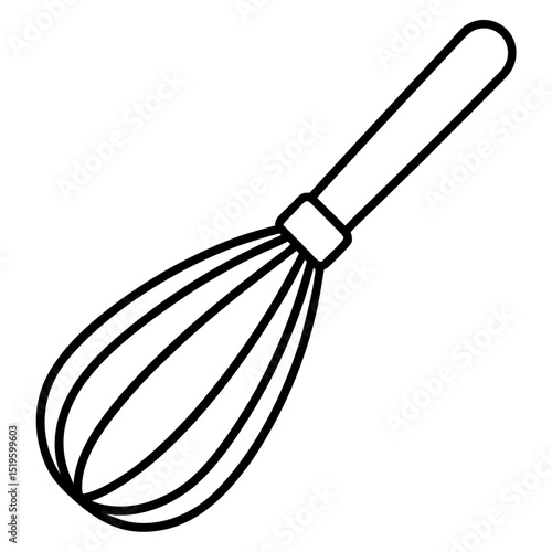 Isolated metal kitchen whisk on a white background