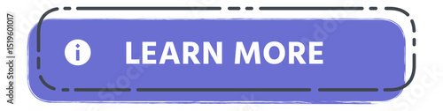 Purple button with information icon inviting users to learn more, perfect for websites and online platforms seeking to provide additional details or resources