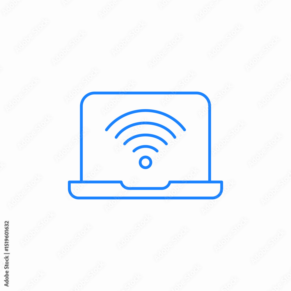 laptop wifi signal icon sign vector laptop wifi signal icon sign vector