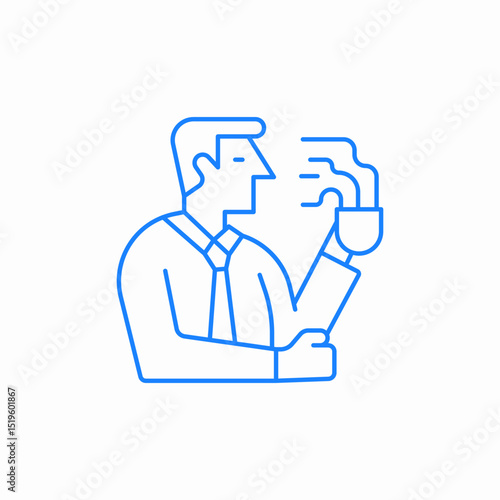 man smoking pipe icon sign vector