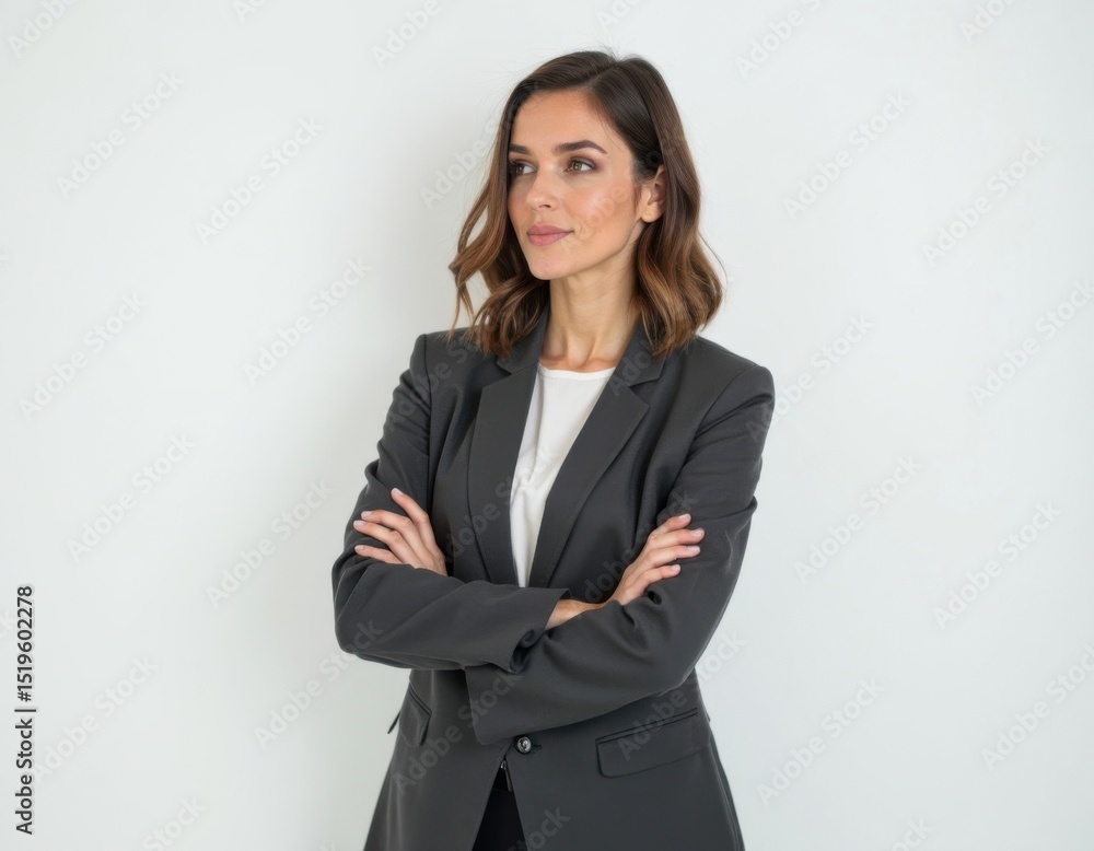 Portrait of a Confident Businesswoman in Gray Blazer Portrait of a Confident Businesswoman in Gray Blazer