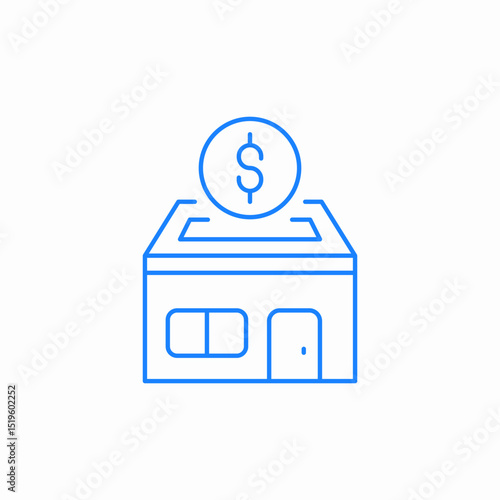 money deposit building icon sign vector
