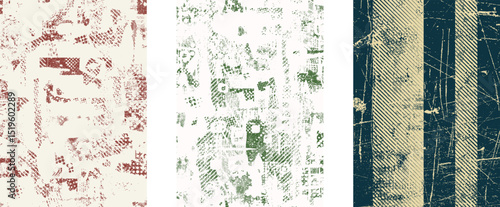 Glitch distorted geometric shape . Noise destroyed logo . Trendy defect error shapes . Glitched frame .Grunge textured . Distressed effect .Vector shapes with a halftone dots screen print texture.