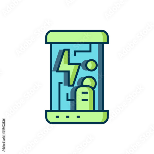 Filled outline Futuristic cryogenic capsules or containers icon isolated on white background. Cryonic technology for humans or cryogenic chamber. Flat filled outline style with shadow. Vector