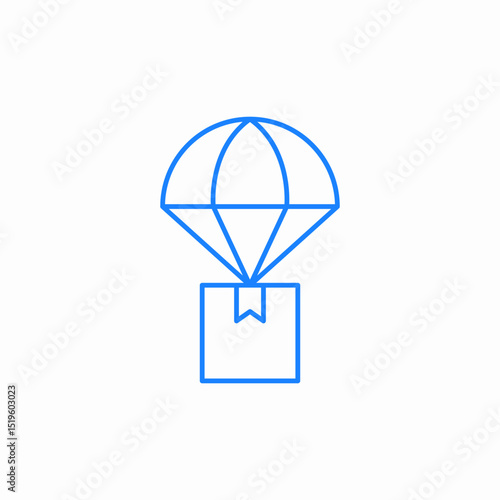 parachute box delivery icon sign vector