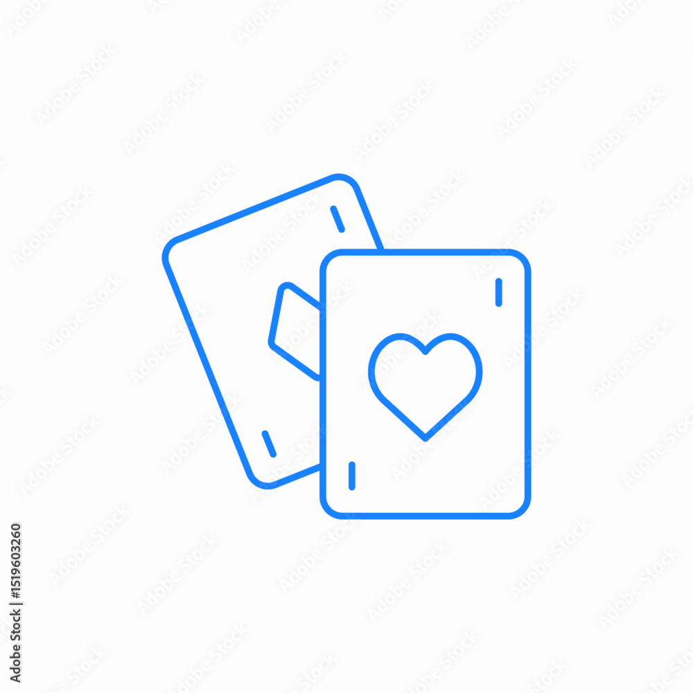 playing cards game heart icon sign vector playing cards game heart icon sign vector