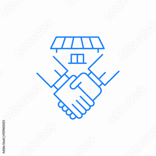 property deal handshake icon sign vector