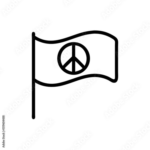Simple peaceful protest flag waving in the wind for social change and equality