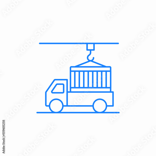 truck loading container icon sign vector