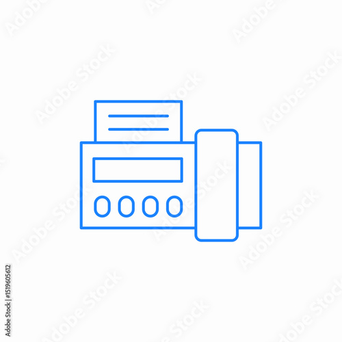 vintage fax machine icon sign vector