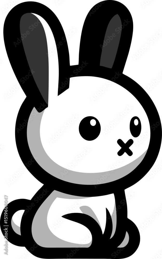 Obraz premium minimalist cartoon bunny vector Illustration